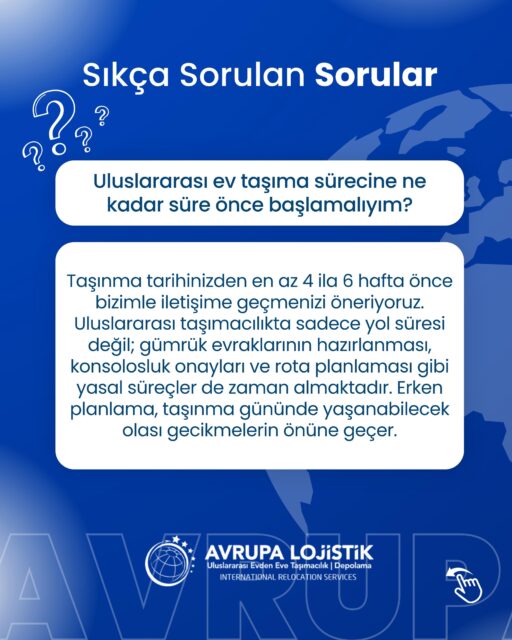 🌍 Avrupa’ya Taşınırken Aklınıza Takılan Tüm Soruları Yanıtlıyoruz!Türkiye’den Avrupa’ya evinizi taşımak büyük bir adım ve bu süreçte aklınızda pek çok soru işareti olması çok normal. “Süreç ne kadar sürer?”, “Fiyat neye göre belirlenir?”, “Gümrükte hangi belgeler istenir?” gibi en çok merak edilen soruları sizler için bir araya getirdik.Uluslararası lojistikteki deneyimimiz ve uzman kadromuzla, taşınma sürecinizin her aşamasında yanınızdayız. Gümrük prosedürlerinden güvenli paketlemeye kadar tüm detaylar için kaydırıp rehberimizi inceleyebilirsiniz! 👉Aklınıza takılan diğer sorular için bize DM üzerinden ulaşabilir veya yorum bırakabilirsiniz. 💬📞 İletişim: 444 0 071
🌐 Web: avrupauluslararasilojistik.com#AvrupaLojistik #UluslararasıNakliyat #EvdenEveNakliyat #AvrupayaTaşınma #LojistikÇözümleri